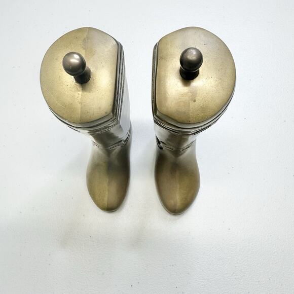 Ralph Lauren Brass Riding Boot Bookends Made In Korea 7 1/2" - Picture 4 of 7